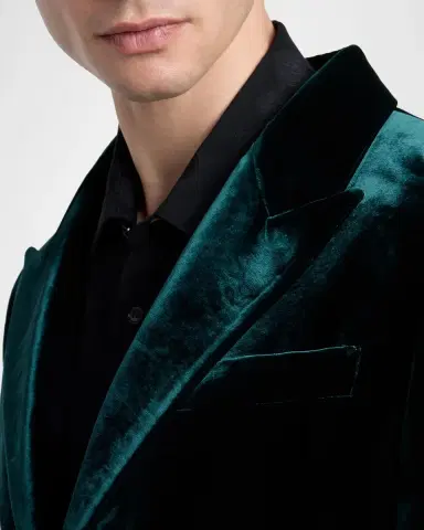 Versace Men's Peak Lapel Velvet Evening Jacket | Thumbnail 5 Versace Men's Peak Lapel Velvet Evening Jacket | Thumbnail 5
