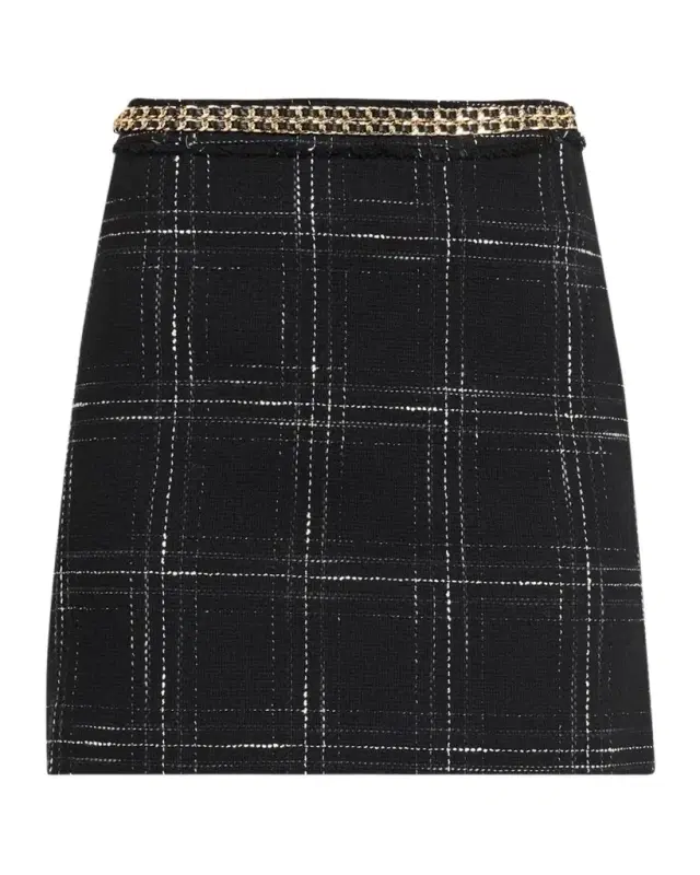 Generation Love Stella Windowpane Tweed Mini Skirt
