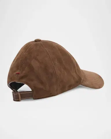 Brunello Cucinelli Men's Logo Suede Baseball Cap | Thumbnail 2 Brunello Cucinelli Men's Logo Suede Baseball Cap | Thumbnail 2