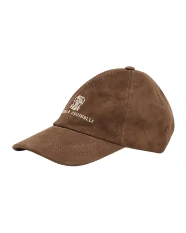 Brunello Cucinelli Men's Logo Suede Baseball Cap | Thumbnail 1 Brunello Cucinelli Men's Logo Suede Baseball Cap | Thumbnail 1