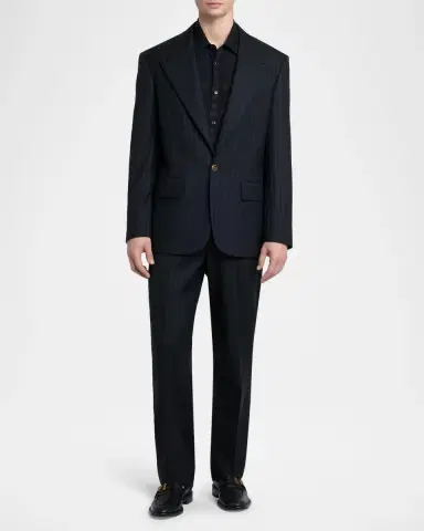 Versace Vintage Medusa Silk Crepe Jacquard Shirt | Thumbnail 2 Versace Vintage Medusa Silk Crepe Jacquard Shirt | Thumbnail 2