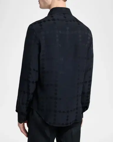 Versace Vintage Medusa Silk Crepe Jacquard Shirt | Thumbnail 3 Versace Vintage Medusa Silk Crepe Jacquard Shirt | Thumbnail 3
