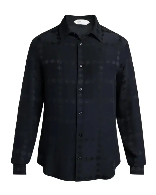 Vintage Medusa Silk Crepe Jacquard Shirt