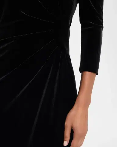 Rickie Freeman for Teri Jon Off-Shoulder Stretch Vevlet Column Gown | Thumbnail 5