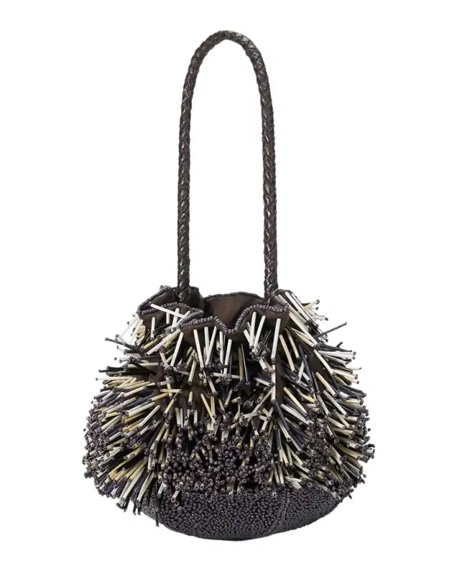 Staud Porcupine Beaded Pouch Bag