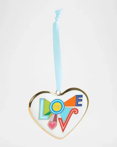 Jonathan Adler Peace & Love 2026 Porcelain Heart Ornament | Thumbnail 2 Jonathan Adler Peace & Love 2026 Porcelain Heart Ornament | Thumbnail 2