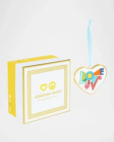 Jonathan Adler Peace & Love 2026 Porcelain Heart Ornament | Thumbnail 3 Jonathan Adler Peace & Love 2026 Porcelain Heart Ornament | Thumbnail 3