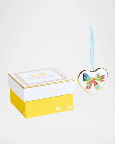 Jonathan Adler Peace & Love 2026 Porcelain Heart Ornament | Thumbnail 5 Jonathan Adler Peace & Love 2026 Porcelain Heart Ornament | Thumbnail 5