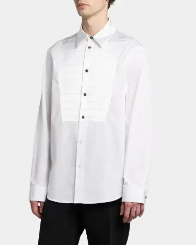 Versace Textured-Bib Cotton Shirt | Thumbnail 4 Versace Textured-Bib Cotton Shirt | Thumbnail 4