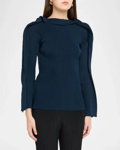 Issey Miyake Prance Ribbed Long-Sleeve Sweater | Thumbnail 4