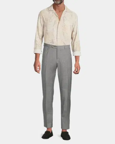 Canali Leaf-Print Button-Front Shirt | Thumbnail 2 Canali Leaf-Print Button-Front Shirt | Thumbnail 2