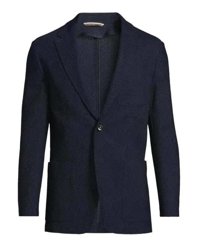 Canali Textured Jersey Wool Jacket
