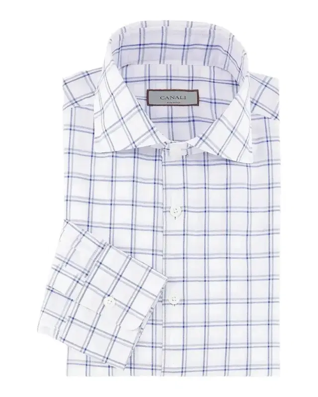 Canali Plaid Cotton Sport Shirt