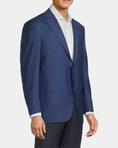 Canali Micro-Plaid Wool Business Sport Coat | Thumbnail 6 Canali Micro-Plaid Wool Business Sport Coat | Thumbnail 6