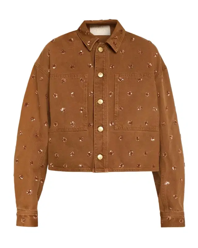 Ulla Johnson The Bobbi Embellished Denim Jacket