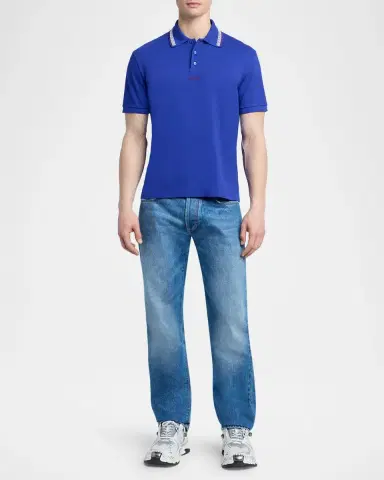 Versace Greca Embroidered Cotton Polo Shirt | Thumbnail 2 Versace Greca Embroidered Cotton Polo Shirt | Thumbnail 2
