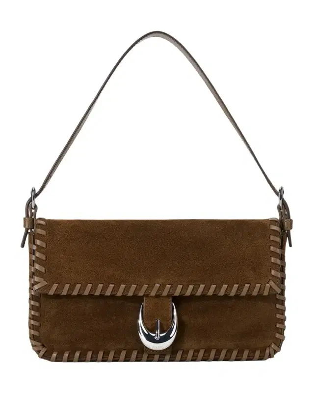Harlow Whipstitch Suede Shoulder Bag