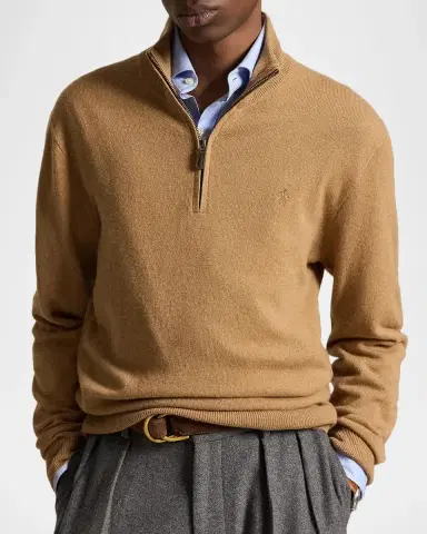 Polo Ralph Lauren Logo Wool Quarter-Zip Sweater | Thumbnail 4