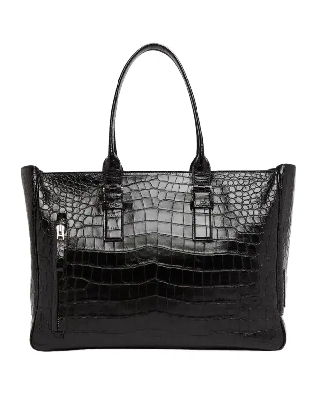 Tom Ford Men's Croc-Embossed Leather Tote Bag