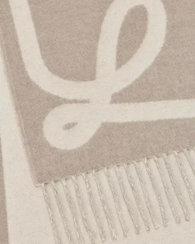 Loewe Men's Logo Wool-Cashmere Jacquard Scarf | Thumbnail 4