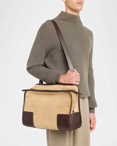 Loewe Men's Amazona 180 XL Suede Top Handle Bag | Thumbnail 2 Loewe Men's Amazona 180 XL Suede Top Handle Bag | Thumbnail 2