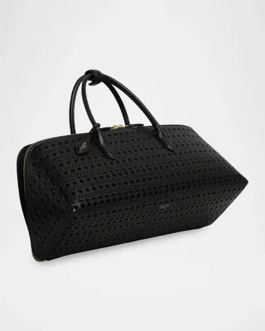 Alaïa Delta Small Perforated Leather Top-Handle Bag | Thumbnail 2