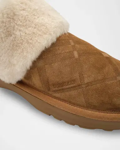 Burberry Flint Shearling-Lined Suede Slippers | Thumbnail 2 Burberry Flint Shearling-Lined Suede Slippers | Thumbnail 2