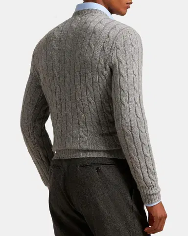 Polo Ralph Lauren Men's The Iconic Cable-Knit Cashmere Sweater | Thumbnail 3
