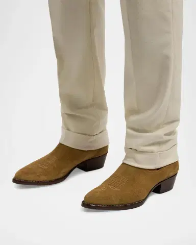 Ralph Lauren Men's Calf-Suede Chelsea Western Boots | Thumbnail 2 Ralph Lauren Men's Calf-Suede Chelsea Western Boots | Thumbnail 2