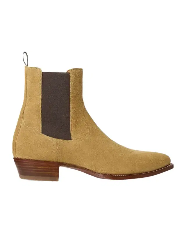 Ralph Lauren Men's Calf-Suede Chelsea Western Boots