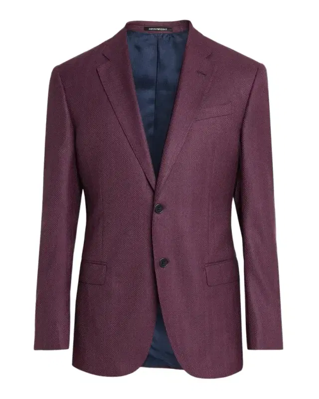 Emporio Armani Men's G-Line Wool Slim Herringbone Sport Coat