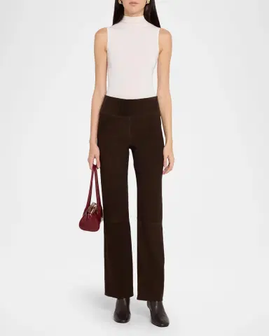 Kobi Halperin Madi Straight-Leg Suede Pants | Thumbnail 2