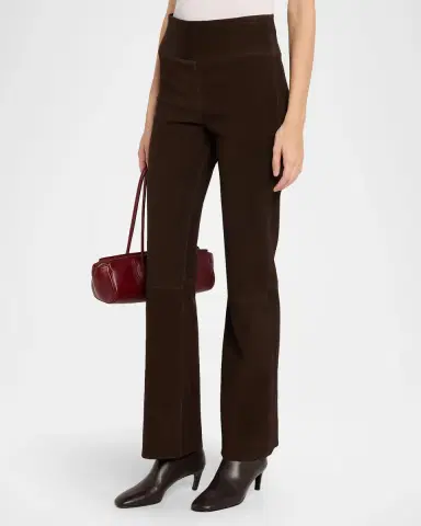 Kobi Halperin Madi Straight-Leg Suede Pants | Thumbnail 4