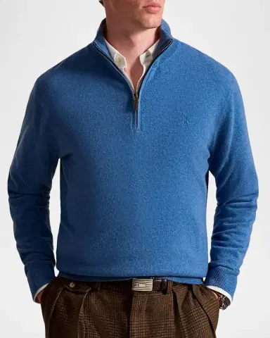 Polo Ralph Lauren Men's Logo Wool Quarter-Zip Sweater | Thumbnail 4