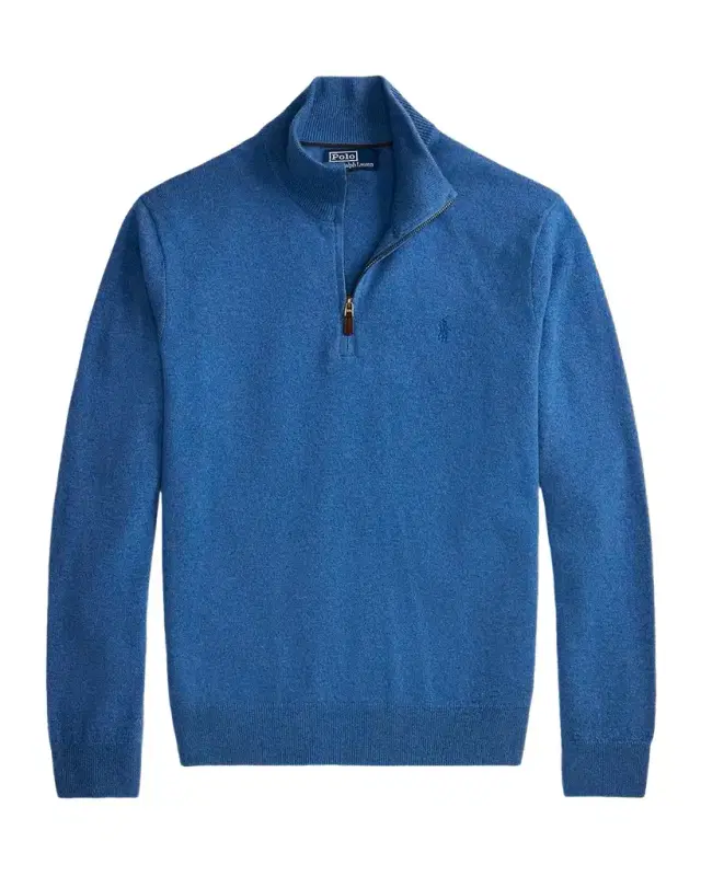 Polo Ralph Lauren Men's Logo Wool Quarter-Zip Sweater