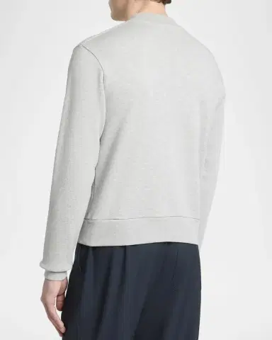 Dries Van Noten Men's Fringed Monogram-Embroidered Sweatshirt | Thumbnail 3