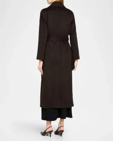 Sofia Cashmere Cashmere Belted Wrap Coat with Pick-Stitched Detail | Thumbnail 3 Sofia Cashmere Cashmere Belted Wrap Coat with Pick-Stitched Detail | Thumbnail 3