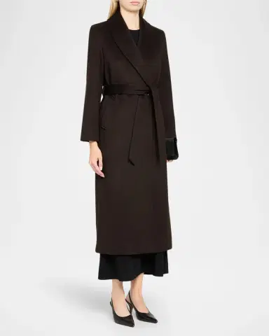 Sofia Cashmere Cashmere Belted Wrap Coat with Pick-Stitched Detail | Thumbnail 4 Sofia Cashmere Cashmere Belted Wrap Coat with Pick-Stitched Detail | Thumbnail 4