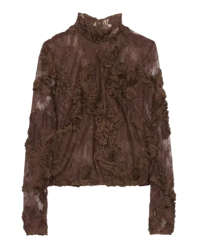 Aknvas Freja Floral Lace High-Neck Top
