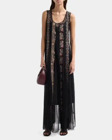 Johnny Was Ilenia Geometric Embroidered Mesh Maxi Dress | Thumbnail 2 Johnny Was Ilenia Geometric Embroidered Mesh Maxi Dress | Thumbnail 2