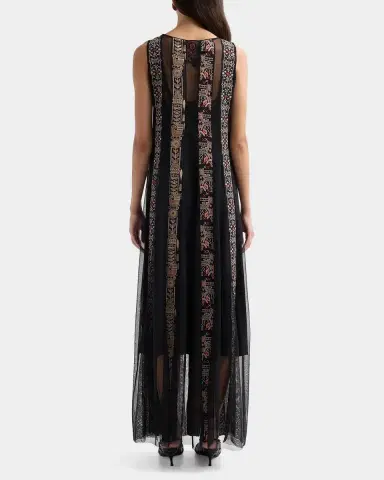 Johnny Was Ilenia Geometric Embroidered Mesh Maxi Dress | Thumbnail 3 Johnny Was Ilenia Geometric Embroidered Mesh Maxi Dress | Thumbnail 3