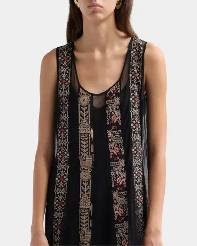 Johnny Was Ilenia Geometric Embroidered Mesh Maxi Dress | Thumbnail 5 Johnny Was Ilenia Geometric Embroidered Mesh Maxi Dress | Thumbnail 5