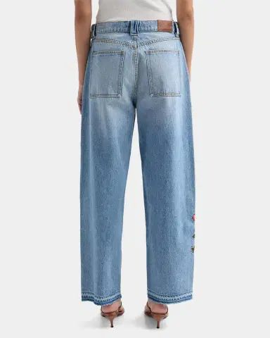 Johnny Was The Barrel Floral-Embroidered Denim Jeans | Thumbnail 3