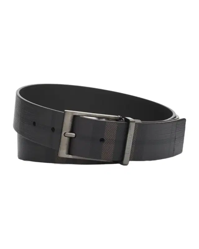 Burberry Louis Reversible Check Leather Belt