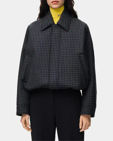 Loewe Check Wool-Blend Drawstring Balloon Jacket | Thumbnail 4