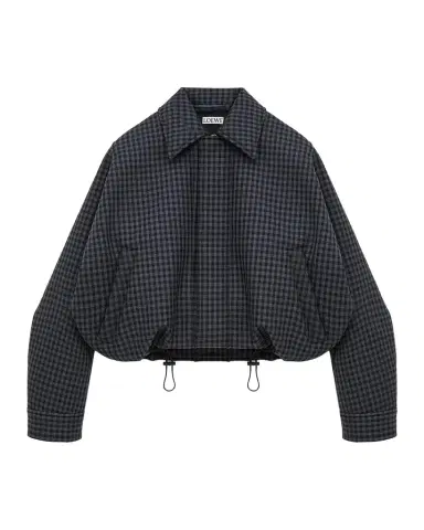 Loewe Check Wool-Blend Drawstring Balloon Jacket | Thumbnail 1