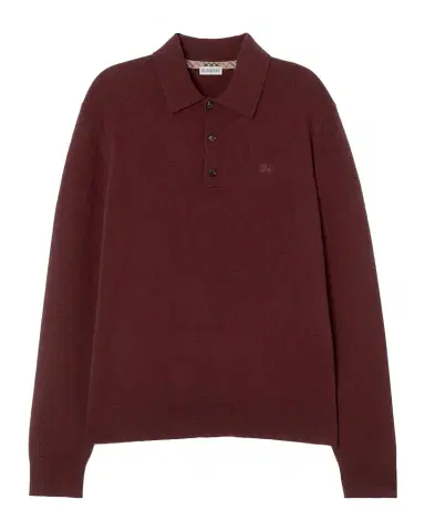 Burberry Logo Cashmere-Blend Long-Sleeve Polo Shirt | Thumbnail 1 Burberry Logo Cashmere-Blend Long-Sleeve Polo Shirt | Thumbnail 1