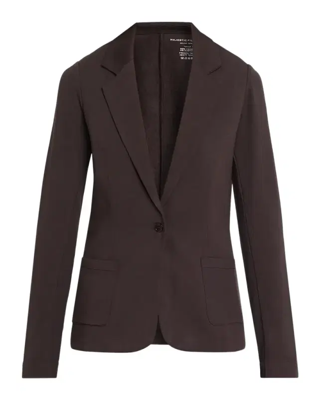 MAJESTIC FILATURES French Terry Single-Button Blazer
