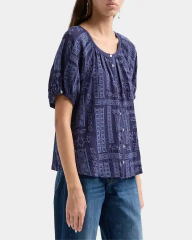 Johnny Was Avah Embroidered Patchwork Blouse | Thumbnail 4