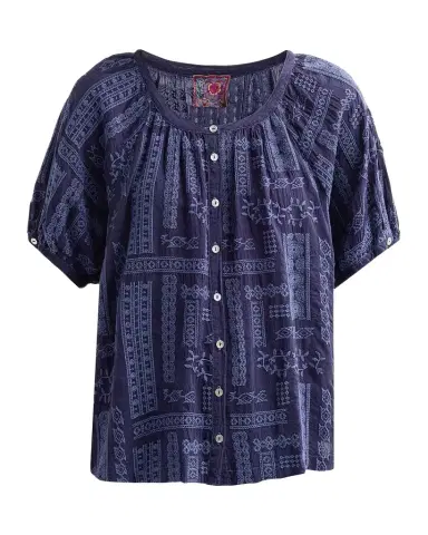 Johnny Was Avah Embroidered Patchwork Blouse | Thumbnail 1